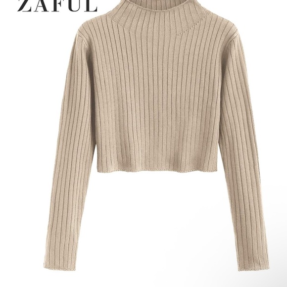Zaful Sweaters - Zaful Women's Beige Turtleneck Sweater